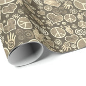 Peace Sign Monochrome Wrapping Paper (Roll Corner)