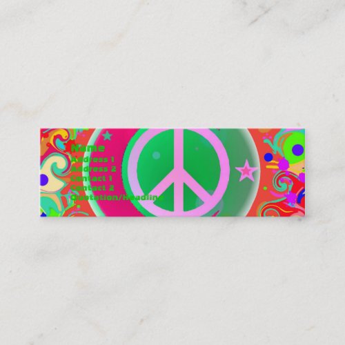Peace Sign Moon Stars  Everything Mini Business Card