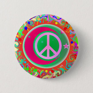 Peace Sign, Moon, Stars & Everything Pinback Button