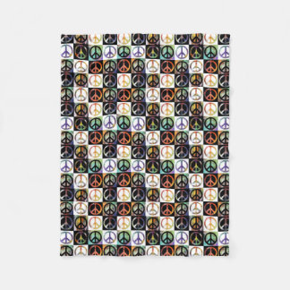 Peace Sign Mosaic Fleece Blanket