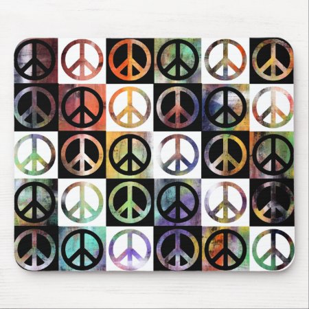 Peace Sign Mosaic Mouse Pad
