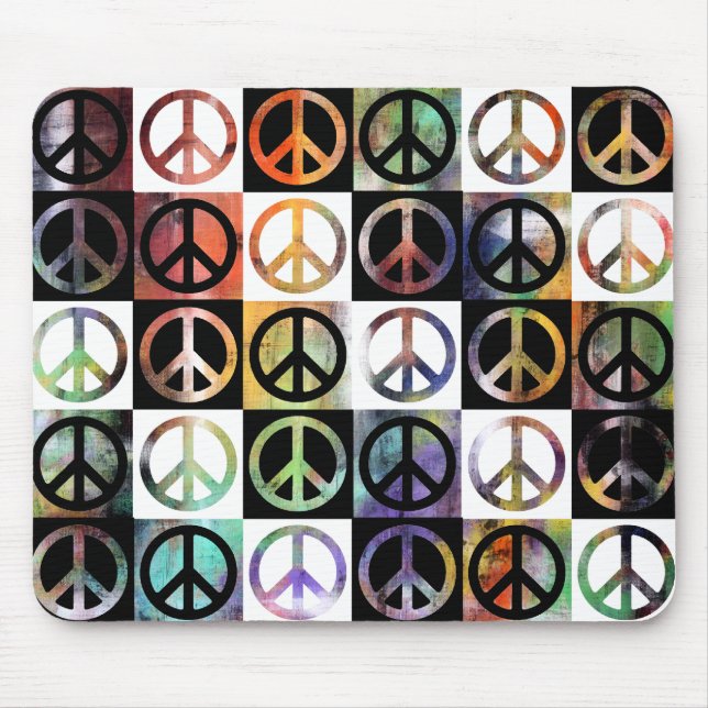 Peace Sign Mosaic Mouse Pad (Front)
