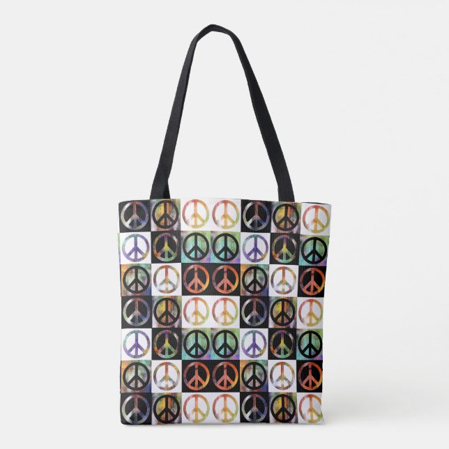 Peace Sign Mosaic Tote Bag (Back)