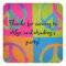 peace sign motif round sticker