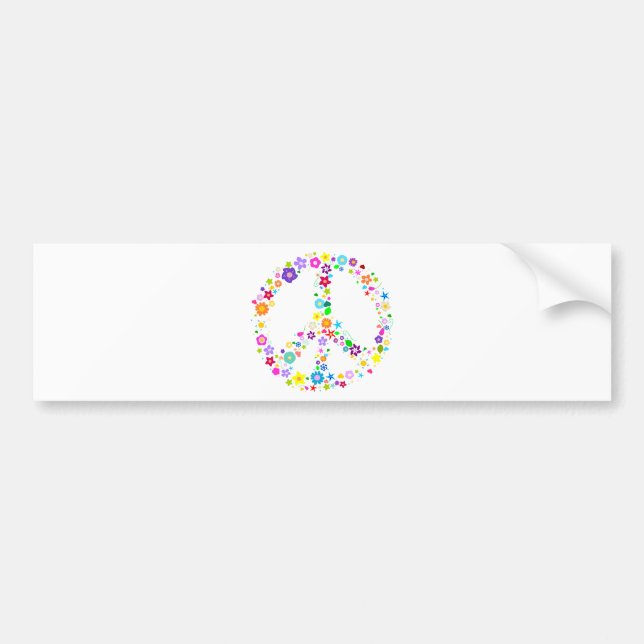 Peace sign of Flowers Bumper Sticker (Front)