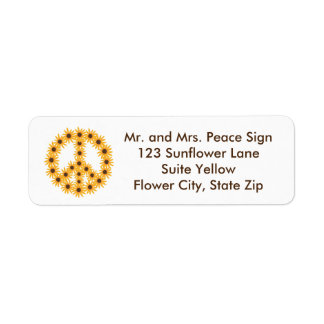 Peace Sign of Yellow Sunflowers Address Labels