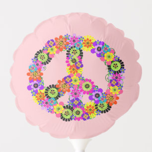Peace Sign on Baby Pink Balloon