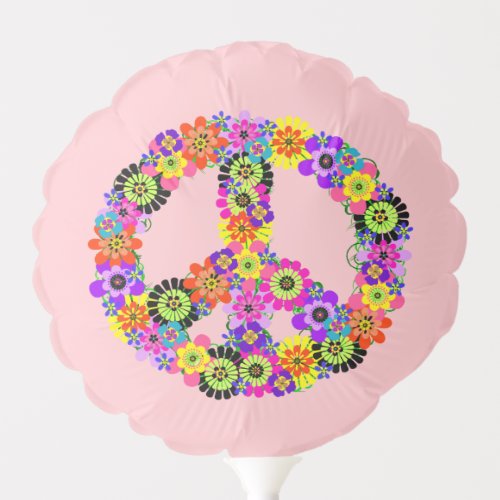 Peace Sign on Baby Pink Balloon