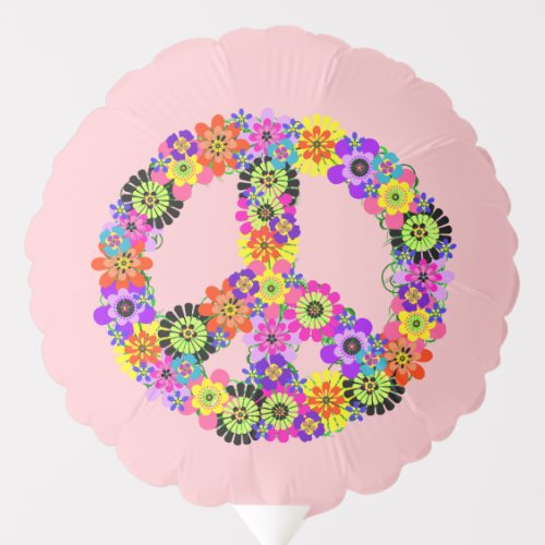 Peace Sign on Baby Pink Balloon