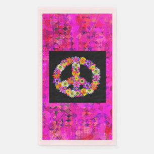 Peace Sign on Petals Paper Guest Towels