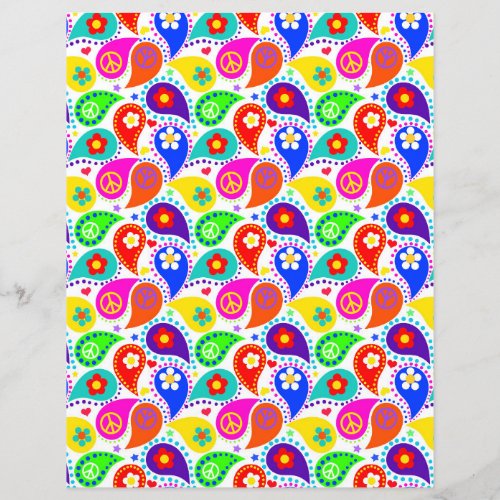 Peace Sign Paisley  Hippie Chic Paper