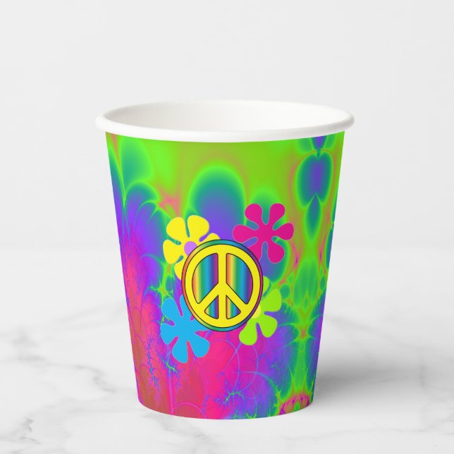 Peace Sign Paper Cups (Front)