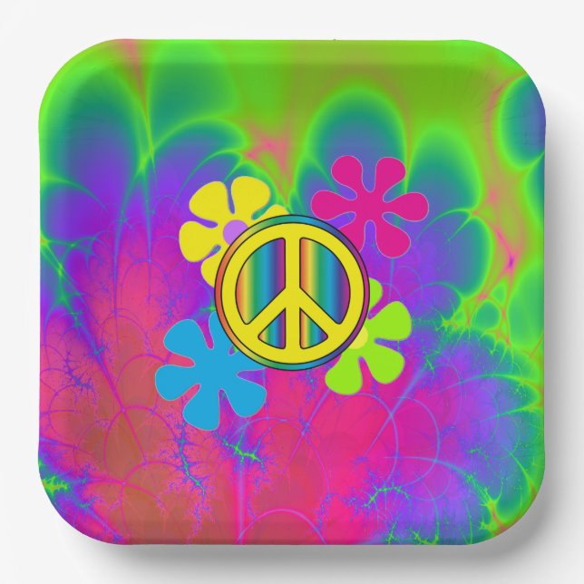 Peace Sign  Paper Plates (Front)