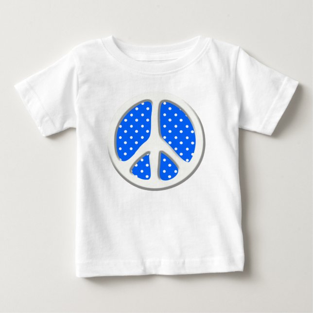 Peace Sign Party in Blue Baby T-Shirt (Front)
