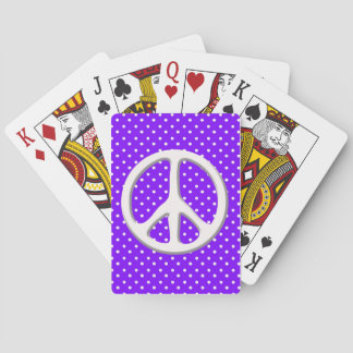 Peace Sign Party in Purple Poker Cards