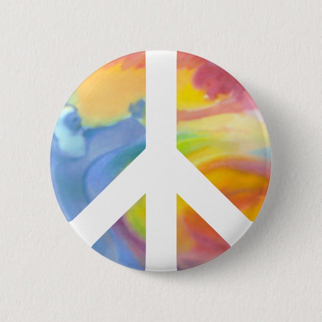 Peace Sign Pastel Button (Front)