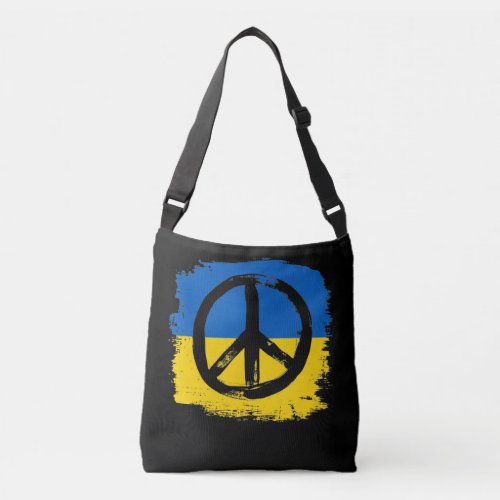 Peace sign Peace For Ukraine Crossbody Bag