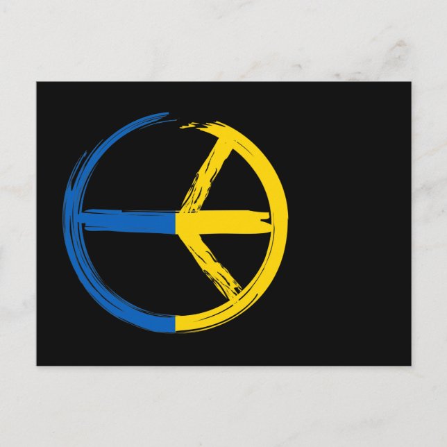 Peace sign, Peace For Ukraine Postcard (Front)