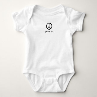 peace sign, peace in. baby bodysuit