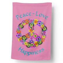 Peace Sign Peace Love Happiness Flag