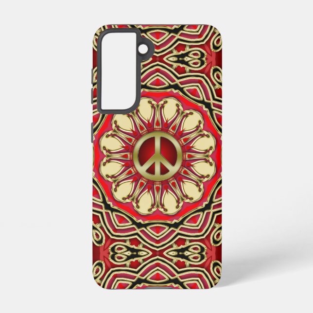Peace Sign Pink Sun Samsung Galaxy Case (Back)