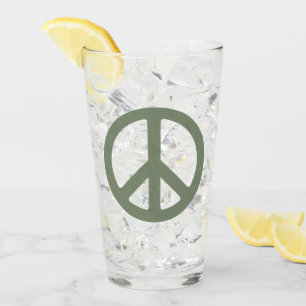 Peace Sign Pint Drinking Glass