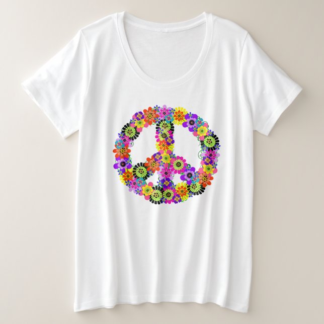 Peace Sign Plus Size T-Shirt (Design Front)