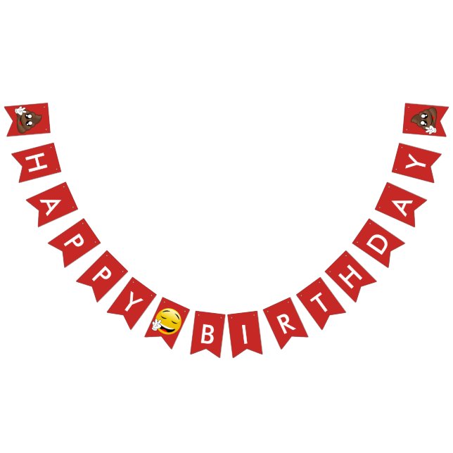 Peace Sign Poop Emoji Birthday Banner (All)