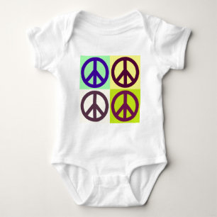 Peace Sign Pop Art Baby Bodysuit