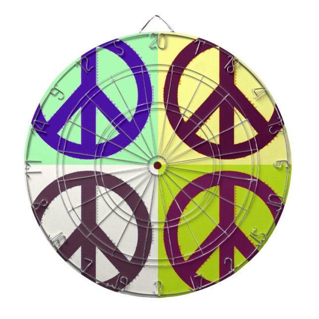 Peace Sign Pop Art Dartboard (Front)