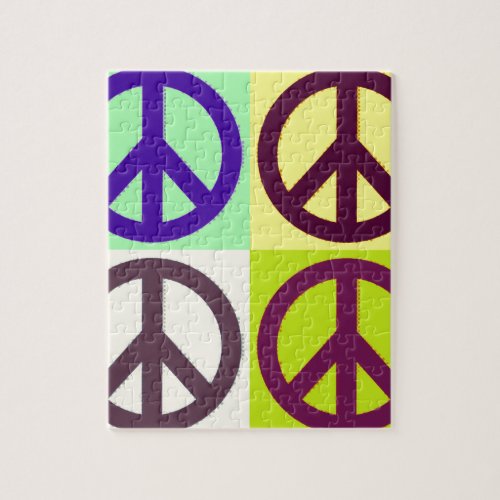 Peace Sign Pop Art Jigsaw Puzzle
