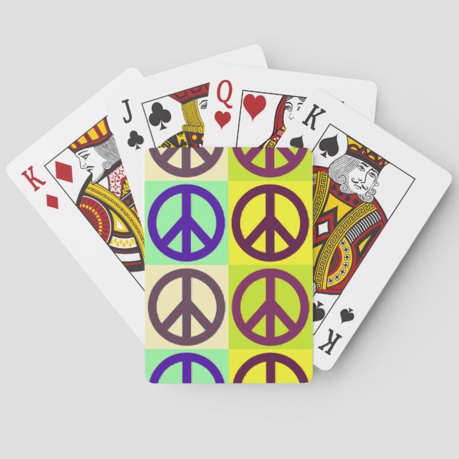 Peace Sign Pop Art Poker Cards (Back)