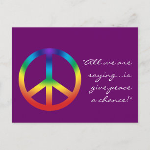 Peace Sign Postcard-Your Text & Color Postcard