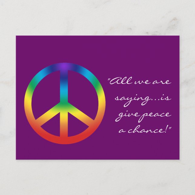 Peace Sign Postcard-Your Text & Color Postcard (Front)