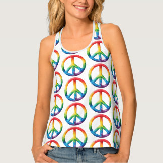 Peace Sign Pride Rainbow Tank Top