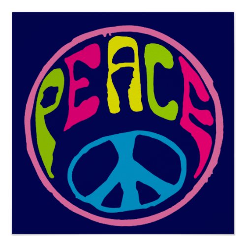 Peace Sign Psychedelic Hippie Style