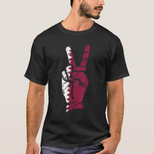 Peace Sign Qatar Flag T-Shirt