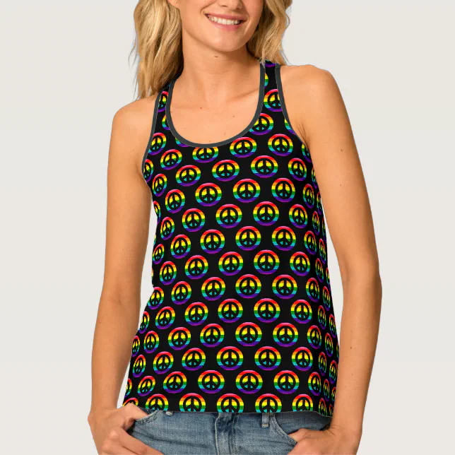 Peace Sign Rainbow Flag LGBTQ Gay Pride Tank Top | Zazzle