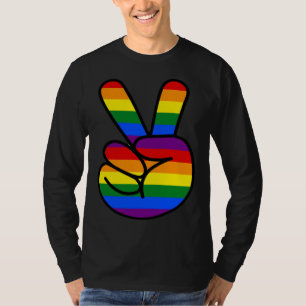 Peace Sign Rainbow Hippie Love T-Shirt