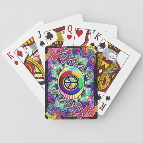 Peace Sign Rainbow Playing Cards