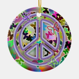 Peace Sign & Rainbow Squiral Ornament