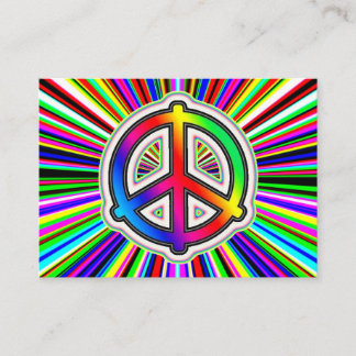 Peace Sign - Rainbow Supernova Background Business Card