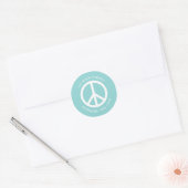 Peace Sign Retro Turquoise Address Label (Envelope)