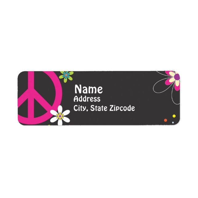 Peace Sign Return Address Label (Front)