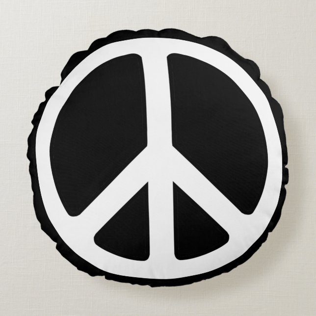 Peace Sign Round Pillow (Front)