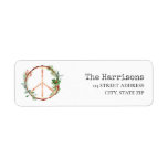 Peace Sign Rustic Christmas Label<br><div class="desc">Illustration of a wooden peace sign decorated with Christmas botanicals including evergreen branches,  mistletoe,  and holly berries.</div>