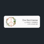 Peace Sign Rustic Christmas Label<br><div class="desc">Illustration of a wooden peace sign decorated with Christmas botanicals including evergreen branches,  mistletoe,  and holly berries.</div>