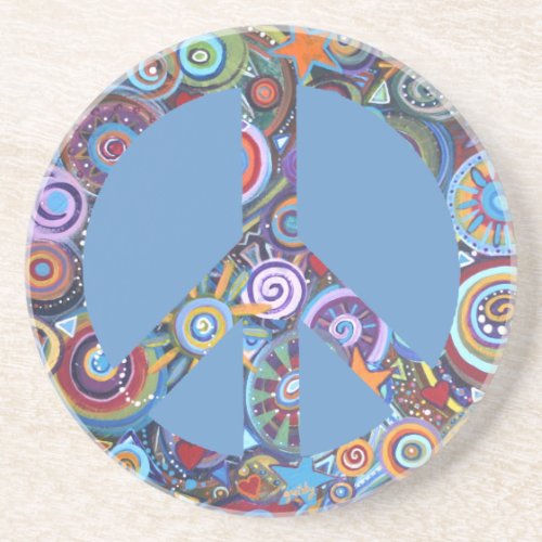 Peace Sign Sandstone Coaster