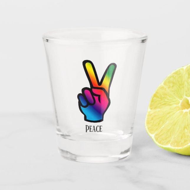 Peace Sign Shot Glass (Front)