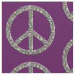 Peace Sign silver + your background Fabric